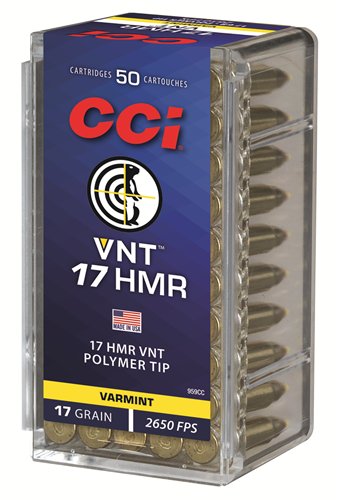CCI 959CC Varmint VNT 17 HMR 17 gr Varmint Tipped 50 Bx/ 40 Cs